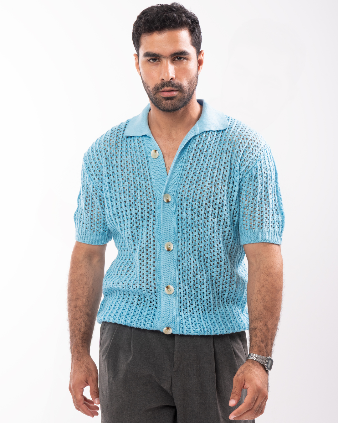Baby blue Knit Shirt