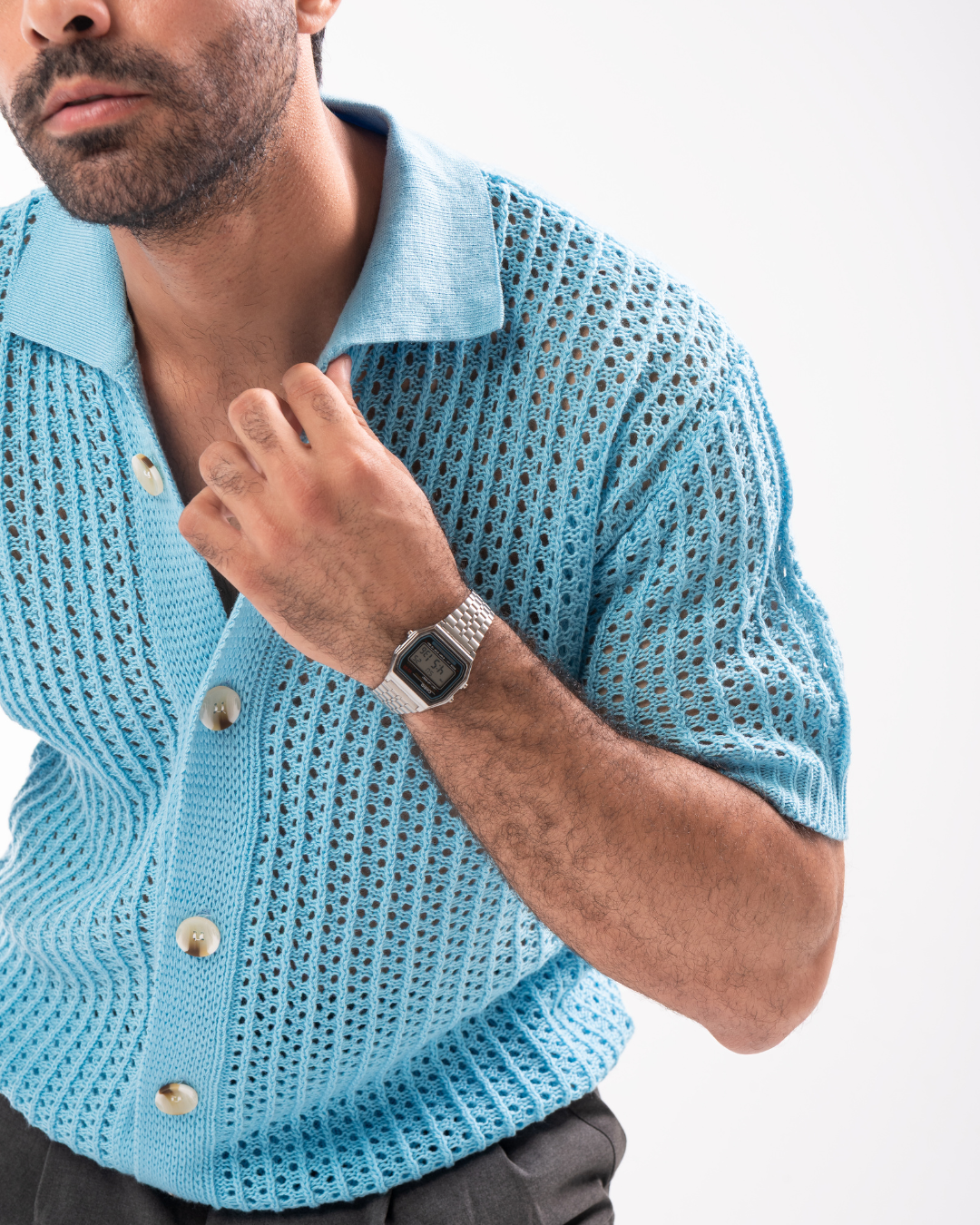 Baby blue Knit Shirt