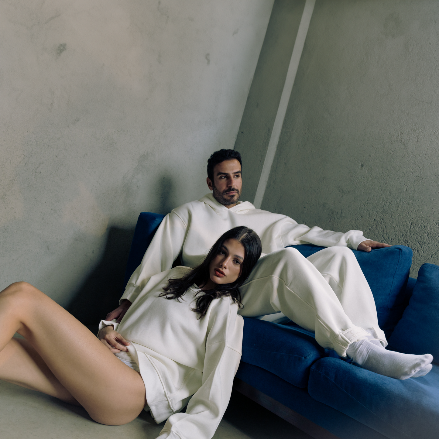 Unisex White Hoodie and Pants Set