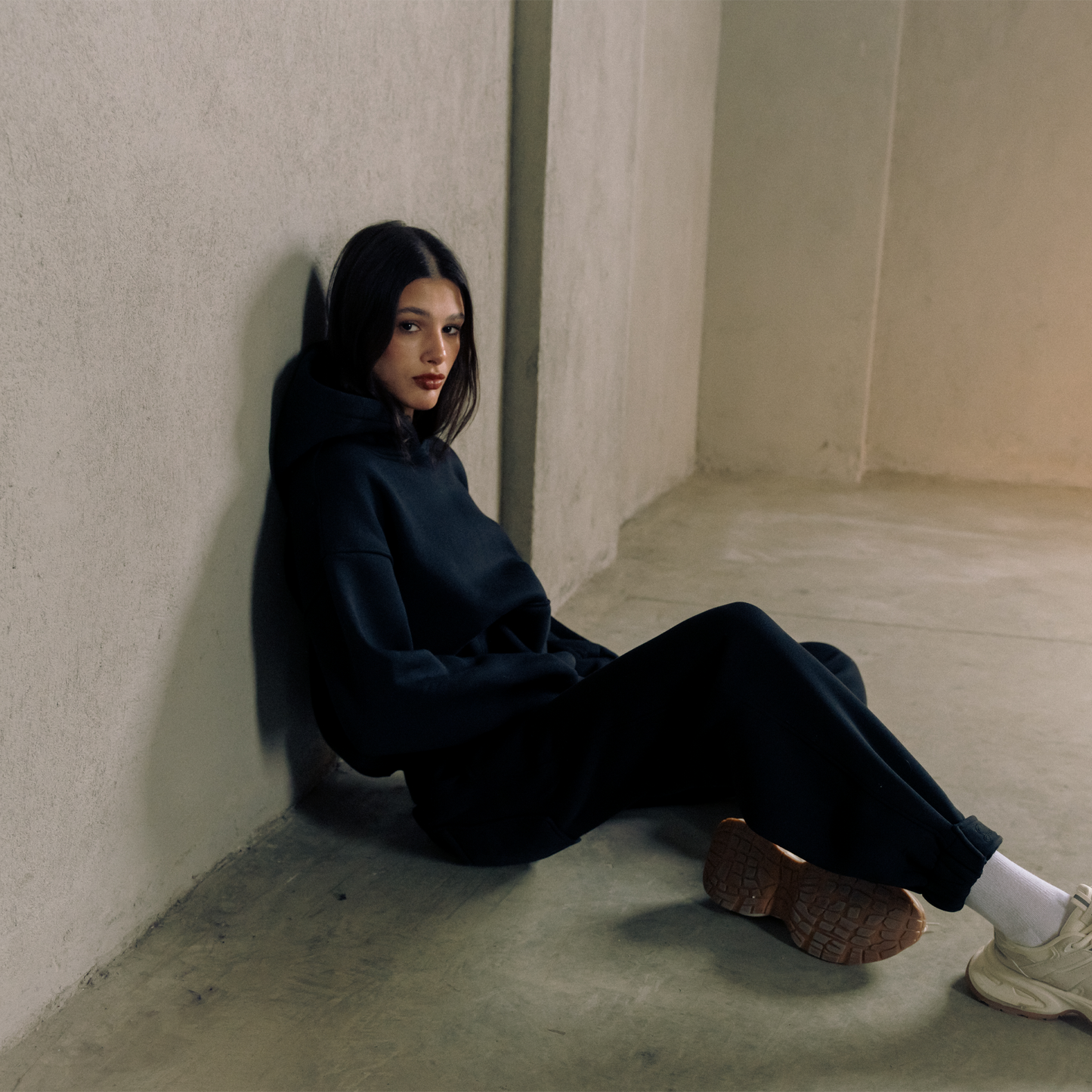 Unisex Black Hoodie and Pants Set