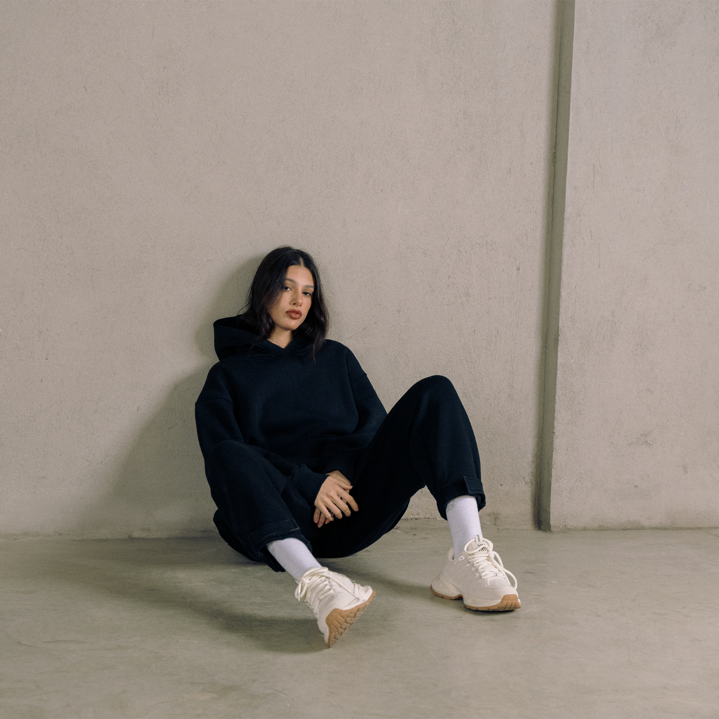 Unisex Black Hoodie and Pants Set