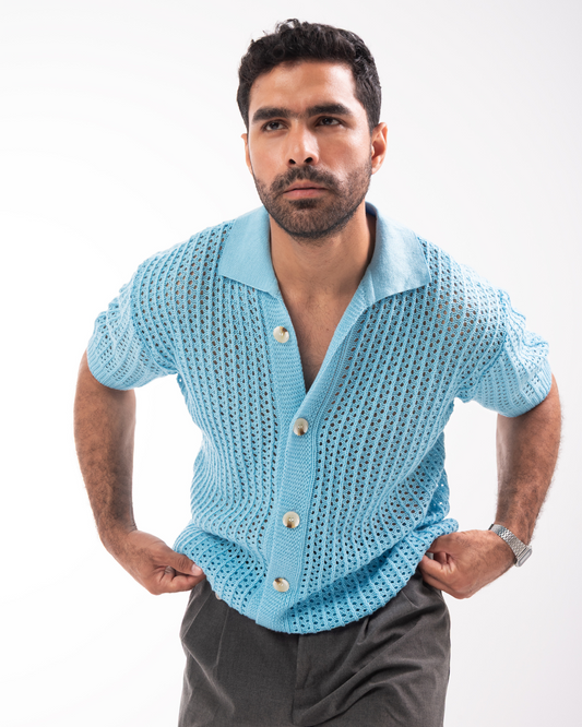 Baby blue Knit Shirt