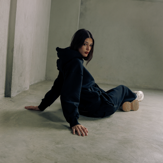 Unisex Black Hoodie and Pants Set