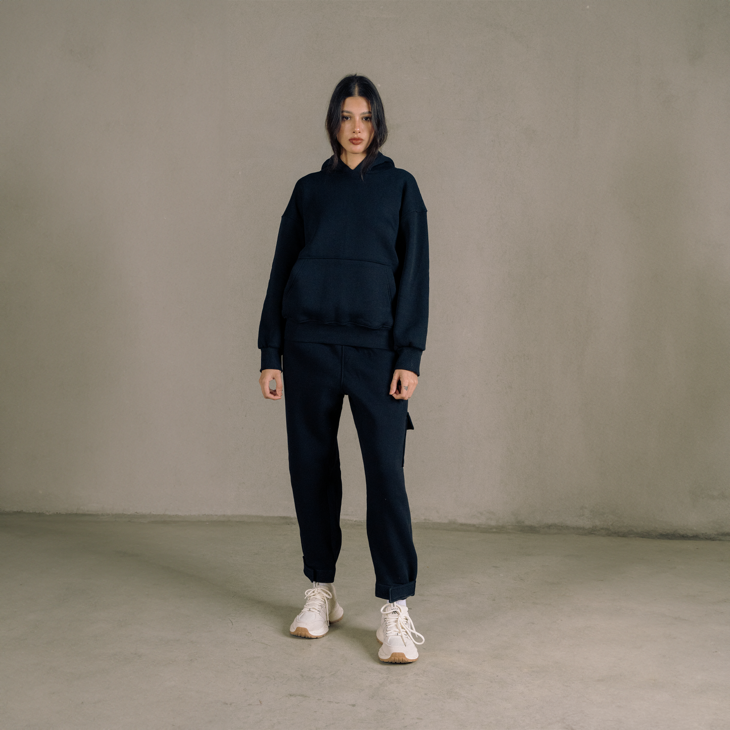 Unisex Black Hoodie and Pants Set