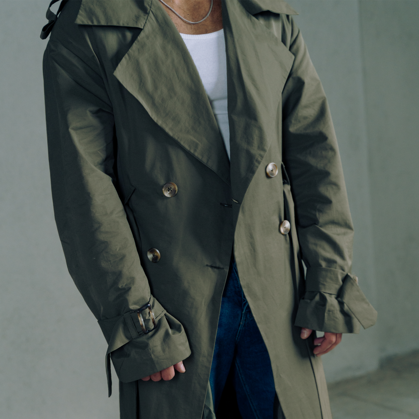 Light oily Trench coat