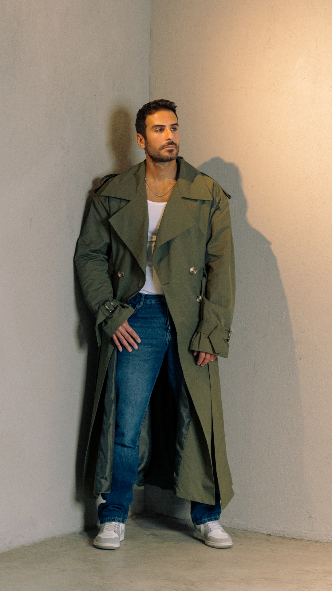 Light oily Trench coat